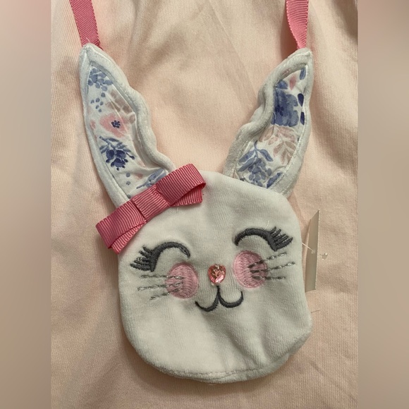 SAVANNAH Girls Spring Dress Pink Size 6 Easter Bunny Embroidered + Bunny Bag - Picture 8 of 14